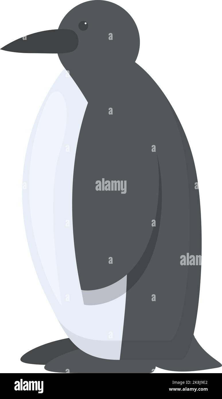 Schwarzer Pinguin Symbol Cartoon-Vektor. Polarer Norden. Fischwal Stock Vektor