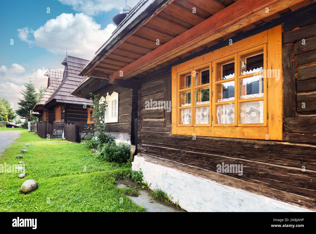 Orava historisches Gebäude im Dorf Podbiel, Slowakei Stockfoto