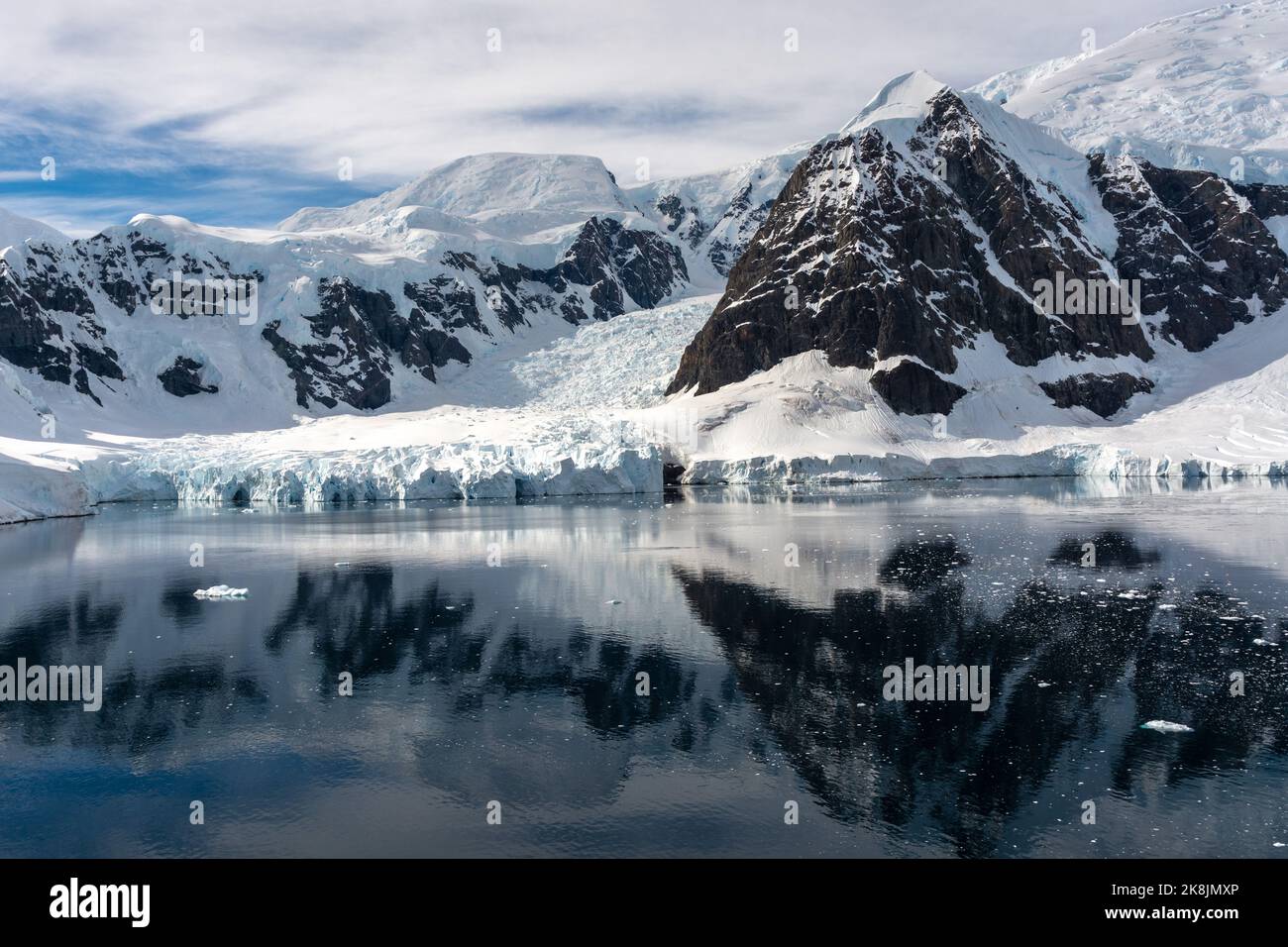gletscher in der Skontorp-Bucht. danco-Küste. Paradieshafen (Bucht). antarktische Halbinsel. antarktis Stockfoto