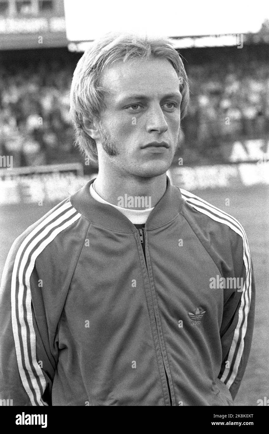 Oslo 1977-08-18: Die norwegische Fußballnationalmannschaft fotografiert am 18. August 1977. Bild: Pål Jacobsen (Hamkam) Foto: NTB / NTB Stockfoto