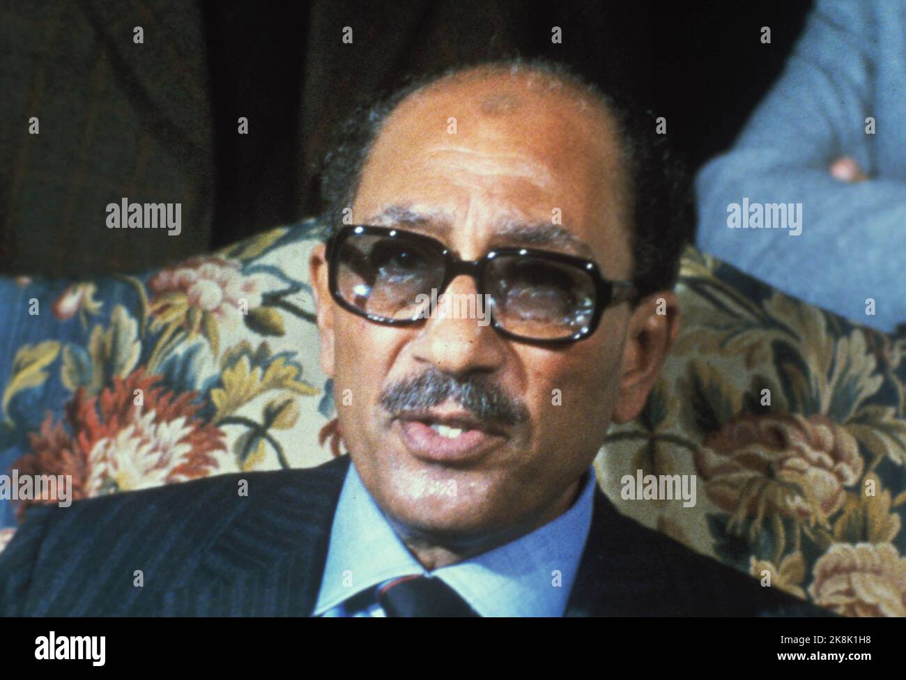 Der Friedenspreis: Der Friedensnobelpreis für 1978 geteilt zwischen Mohamed Anwar al-Sadat (im Bild) und Menachem Begin. Sadat war bei den Preisen nicht anwesend, hier in einem Archivfoto von 1979. Foto NTB / Archiv Stockfoto