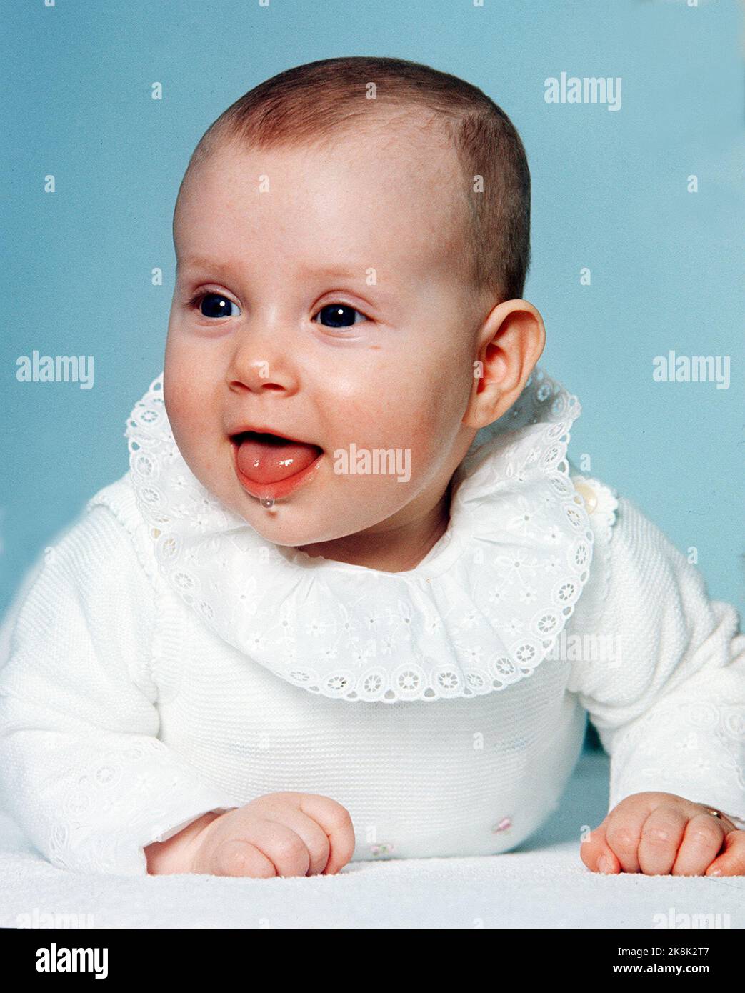 Oslo 19720317: Prinzessin Märtha Louise - Kinderbilder - als Baby ca. 1/2 Jahre alt. NTB-Foto: Erik Thorberg / NTB Stockfoto