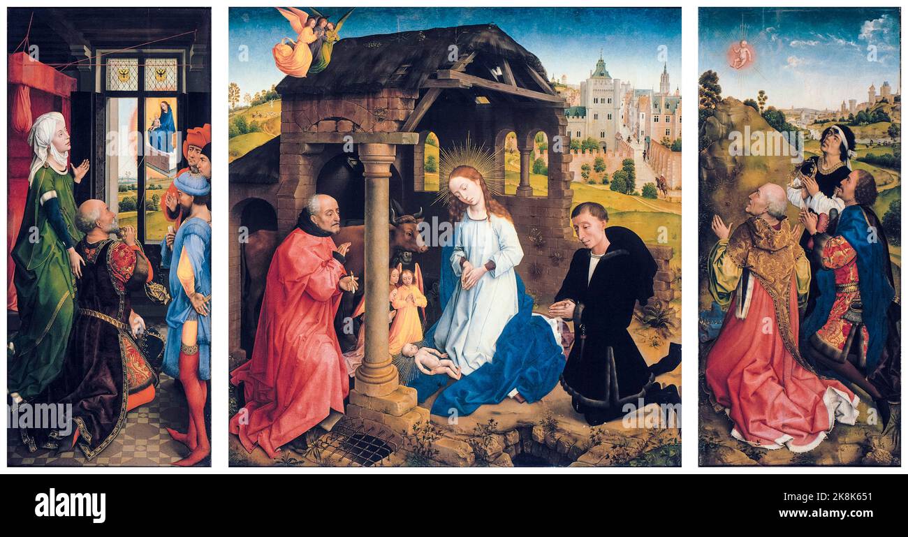 Das Bladelin-Altarbild (Middelburg-Altarbild), Ölgemälde auf Tafel von Rogier van der Weyden, 1450 Stockfoto