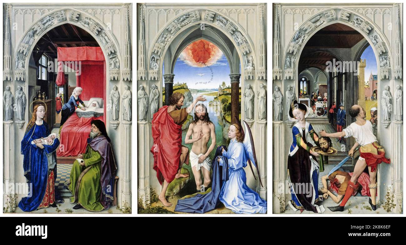 Rogier van der Weyden, der Altar des Hl. Johannes, Ölgemälde auf Holz, um 1455 Stockfoto