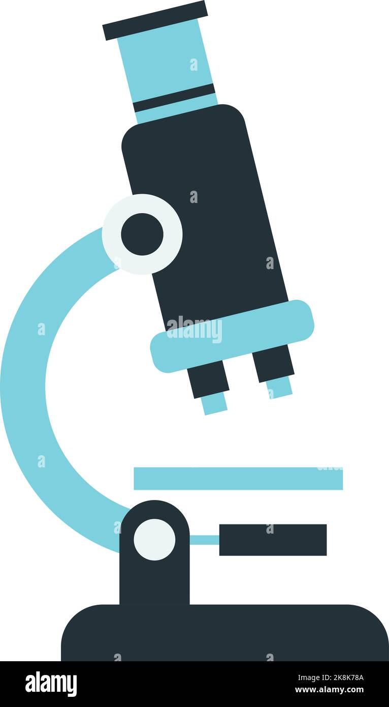 Mikroskop-Illustration in minimalem Stil isoliert auf dem Hintergrund Stock Vektor