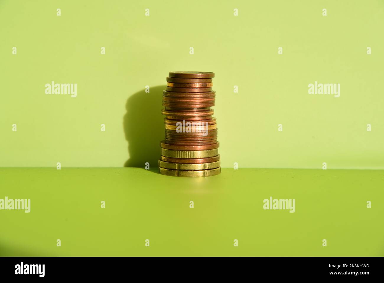 Ein Münzstapel Stockfoto