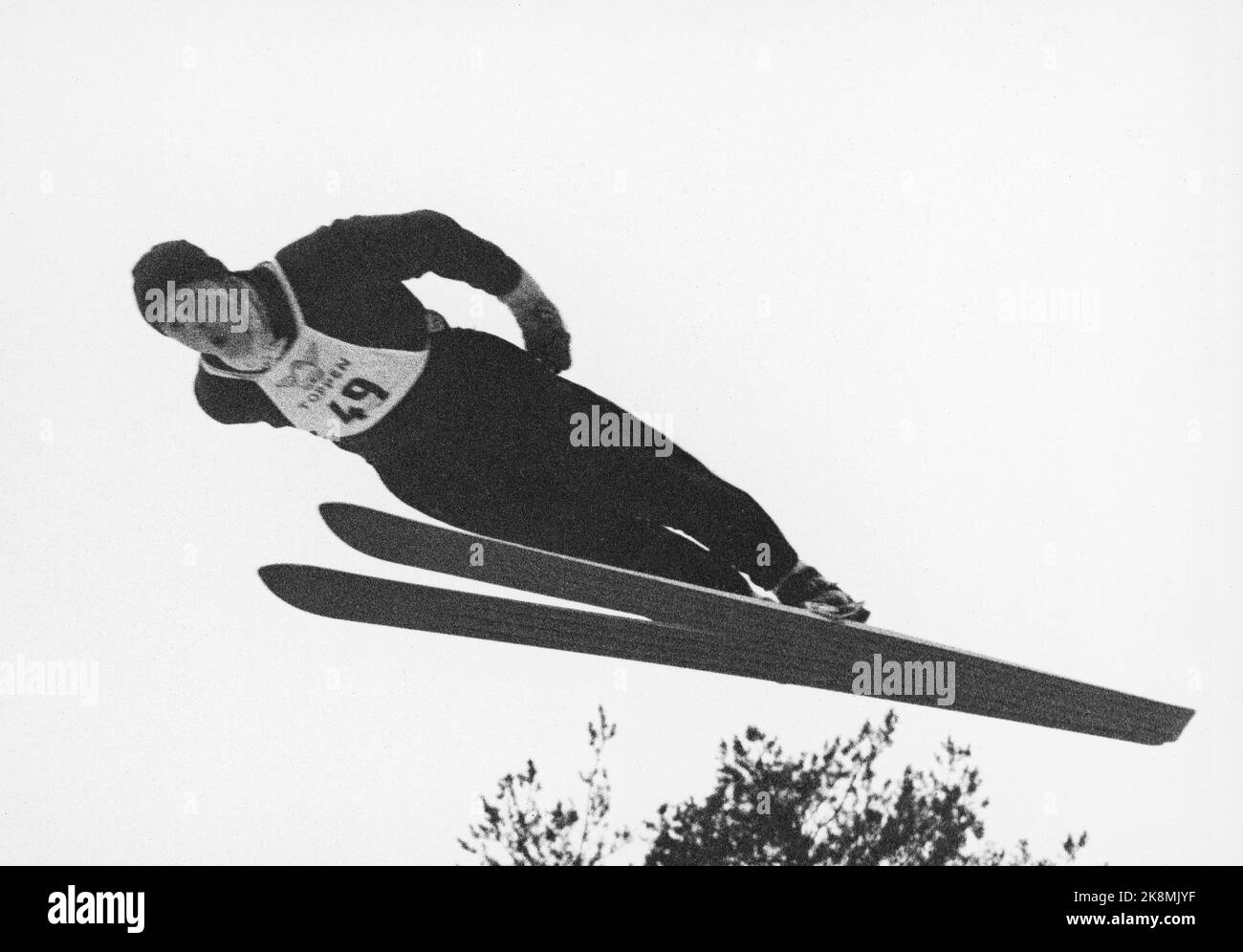 Odnesbakken, Januar 1960. Skispringer Ole Tom Nord. Foto; Ntb Stockfoto