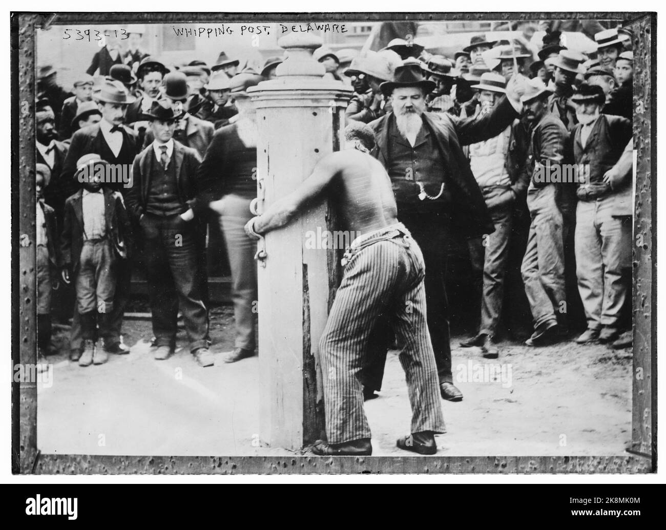 Whipping Post, Delaware, USA - 1900 - möglicherweise im Kent County Jail, Dover, Delaware, USA. Stockfoto