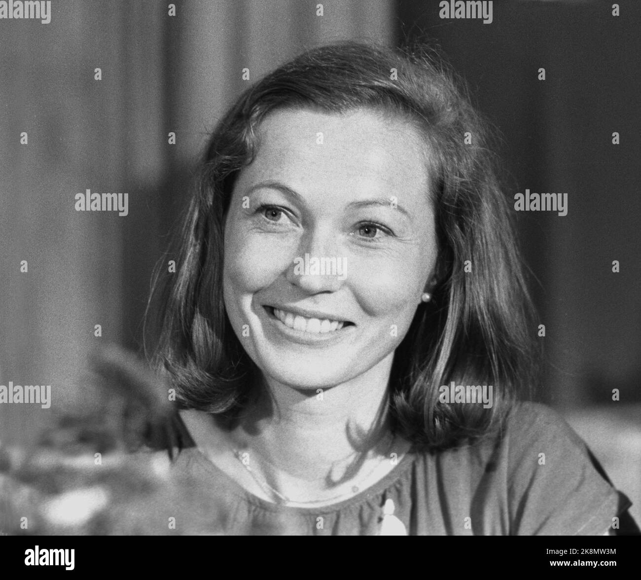 Oslo 19840826. Rechtsgerichtete nationale Sitzung. Kaci Kullmann fünf, der neue Vizepräsident von Right aus dem Jahr 1., während des nationalen Treffens von Høyre. Foto: Henrik Laurvik NTB / NTB Stockfoto
