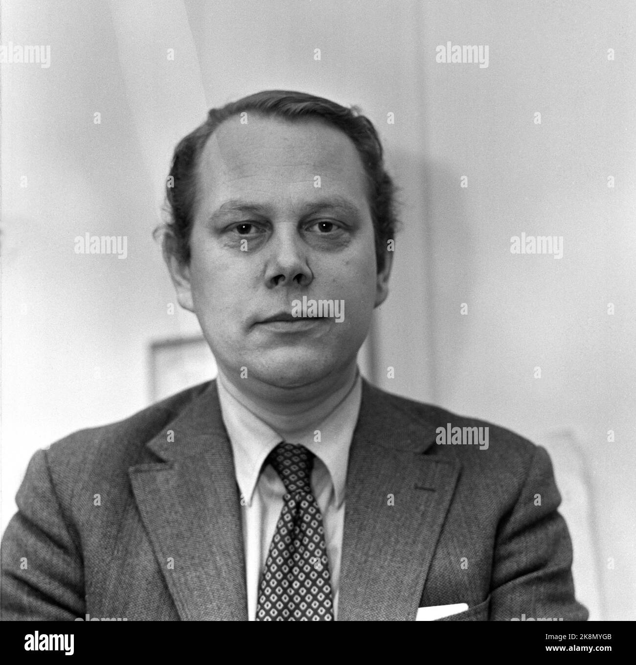 Oslo 19730116. Herausgeber Arve Solstad, Dagbladet. Hochformat. Foto Ole Christiansen / NTB / NTB Stockfoto