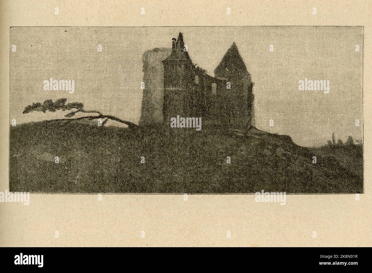 Auf dem Weg nach Leso. Pyrénées, 1843. Kapitel IX. Illustrator: Victor Hugo. Illustration aus 'en voyage. Alpes et Pyrénées' und Teil einer Reihe von Stichen, die im Band XV von Victor Hugos 'oeuvres complètes' veröffentlicht wurden. Buch herausgegeben von der Société anonyme de publications périodiques P. Mouillot. Kein Datum. Stockfoto