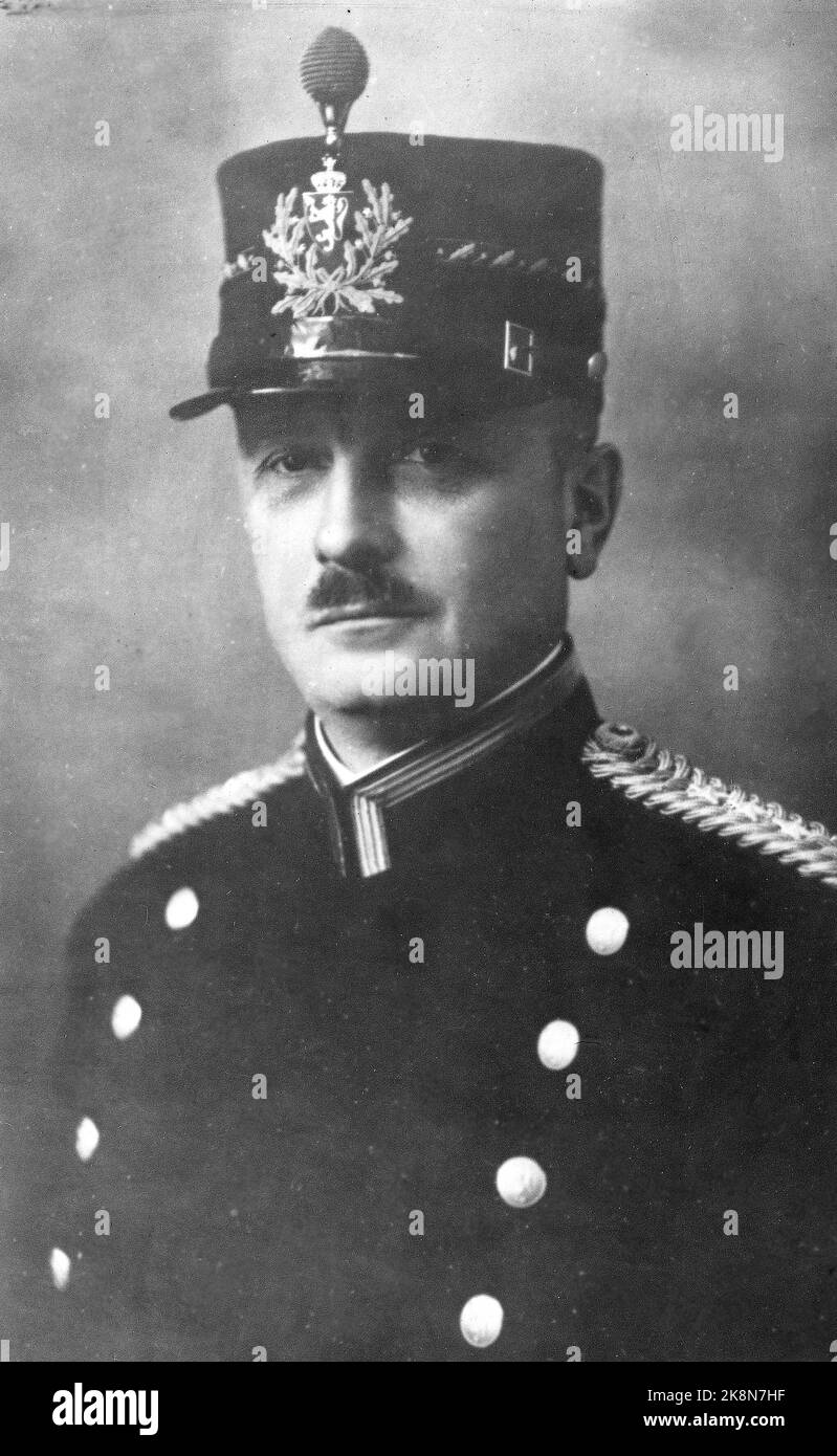 Polizeichef Kristian Welhaven in Uniform, ca. vor dem Zweiten Weltkrieg Von 1927 bis 1954 war er Polizeichef in Oslo. Während des Krieges wurde er von den Deutschen verhaftet. Foto: NTB Stockfoto