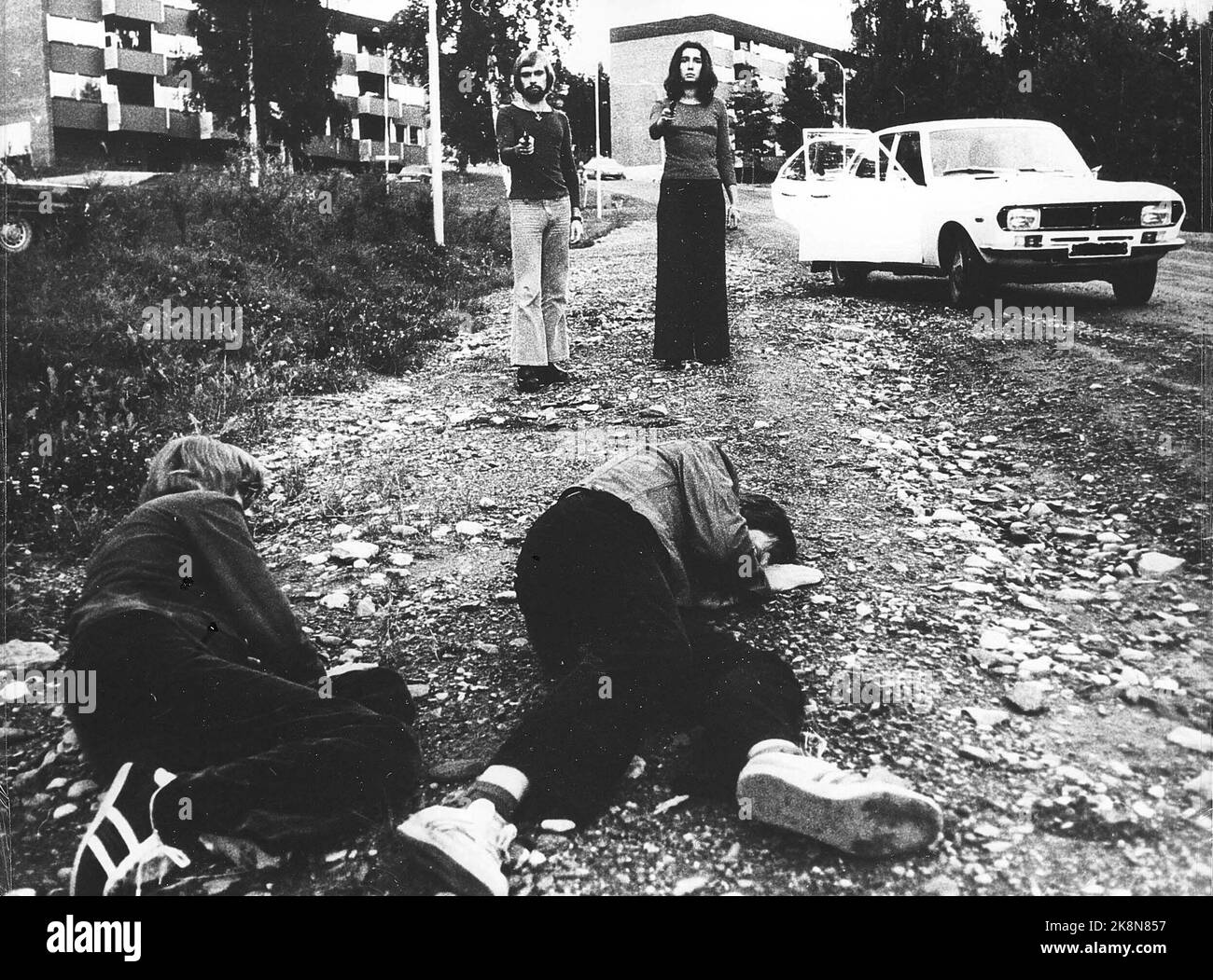 Lillehammer. Eine Rekonstruktion des Mordes an Ahmed Bouchiki in Lillehammer im Jahr 1973. Der Mord war einer der größten Fehler in der Geschichte der israelischen Geheimdienste. (Stockfoto: NTB Plus) Stockfoto