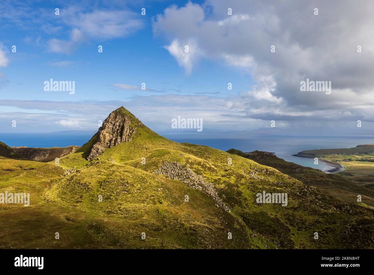 Der Weg durch den Quiraing und die Isle of Skye Küste, Schottland Stockfoto