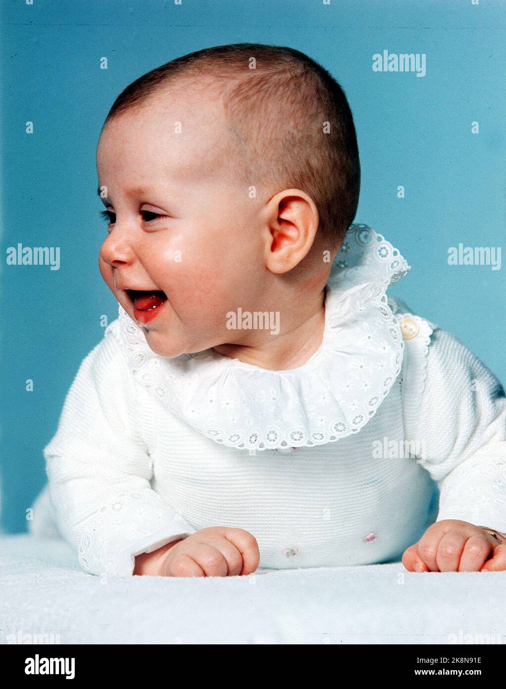 Oslo 19720317: Prinzessin Märtha Louise - Kinderbilder - als Baby ca. 1/2 Jahre alt. NTB-Foto: Erik Thorberg / NTB Stockfoto