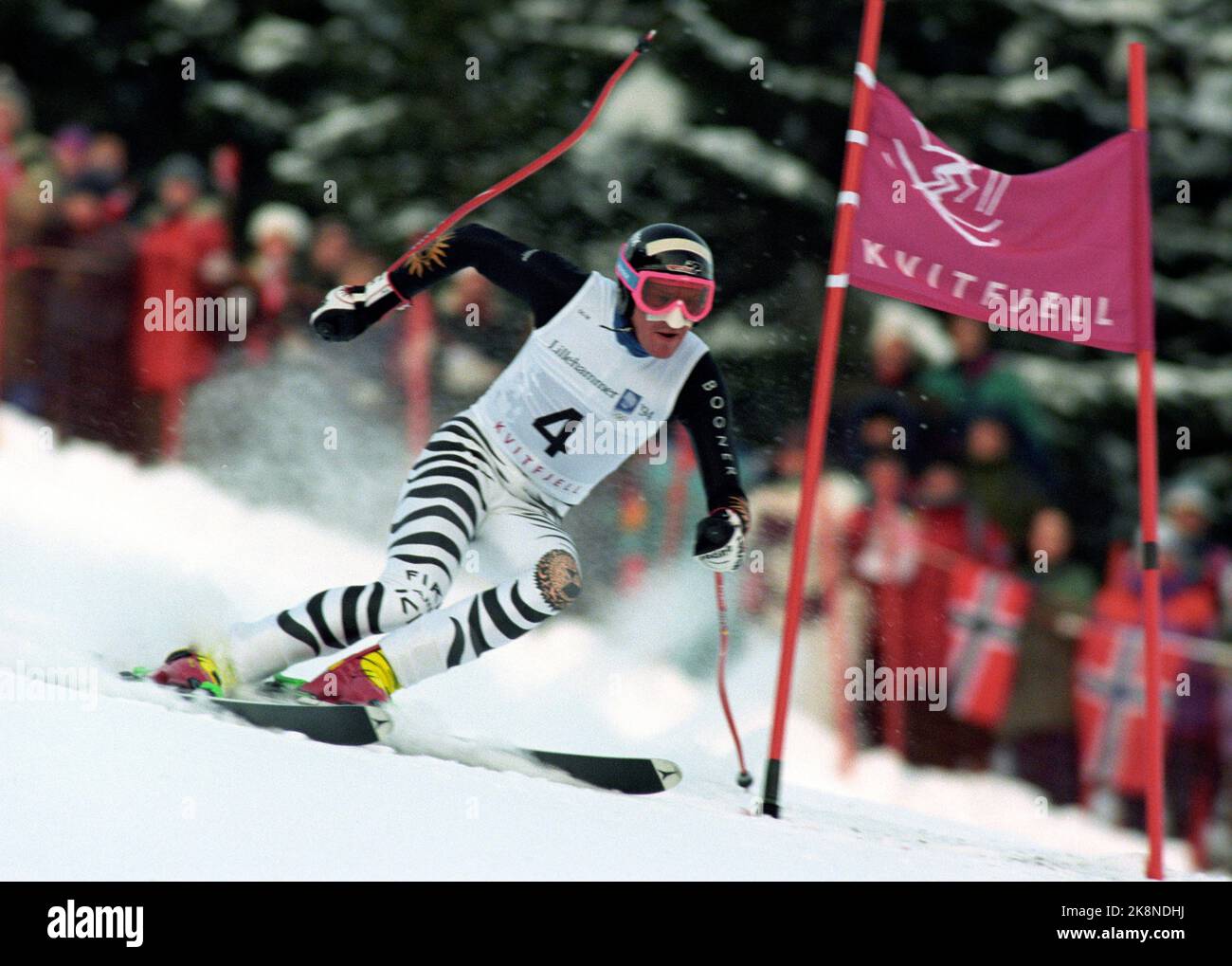 Kvitfjell 19940217. Die Olympischen Winterspiele im Lillehammer Alpine-Super-G, Männer. Gewinnt Markus Wasmeier (Ger) in Aktion. Foto: Tor Richardsen / NTB Stockfoto