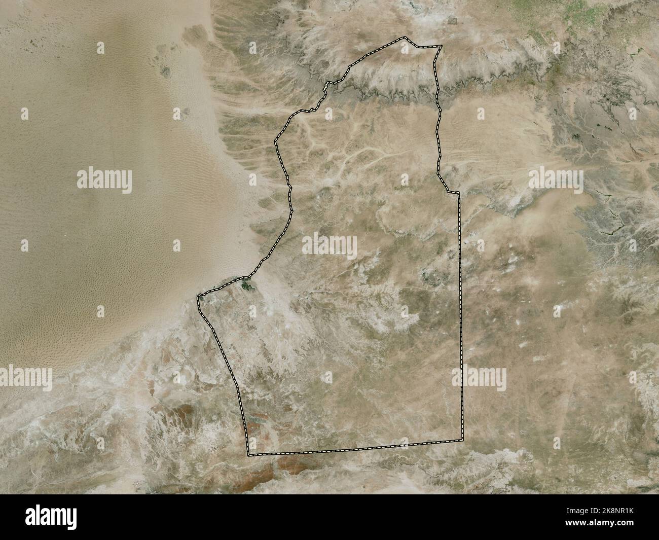 Nalut, Bezirk von Libyen. Hochauflösende Satellitenkarte Stockfoto