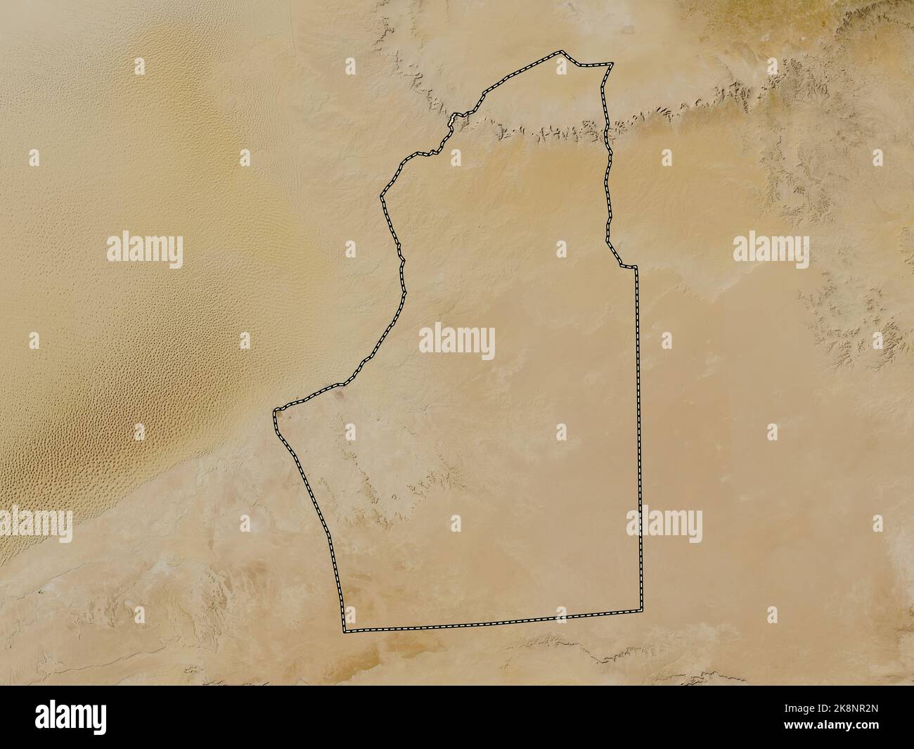Nalut, Bezirk von Libyen. Satellitenkarte mit niedriger Auflösung Stockfoto