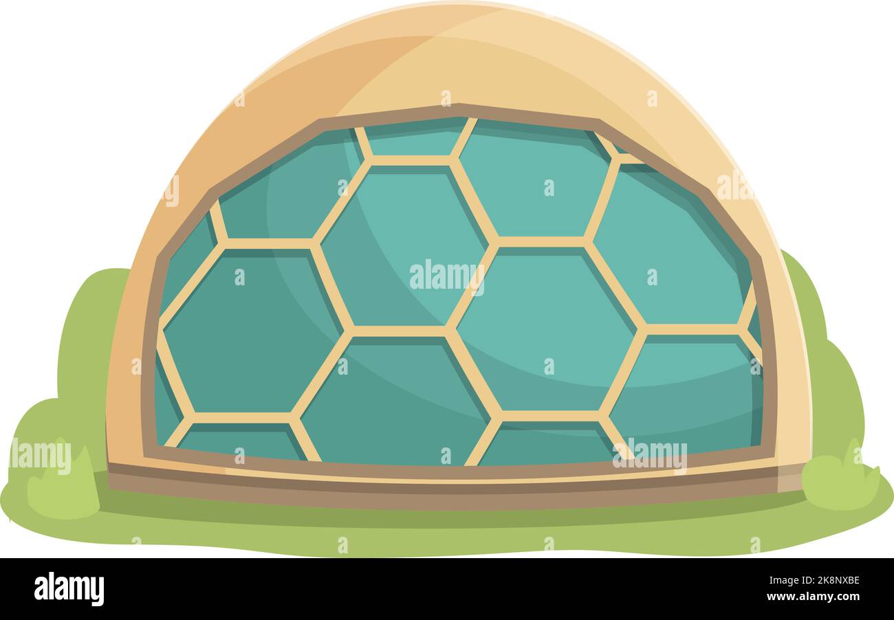 Cartoon-Vektor mit Glashaus-Symbol. Luxus-Zelt. Waldreisen Stock Vektor