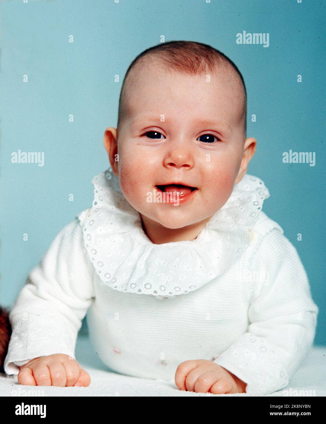 Oslo 19720317: Prinzessin Märtha Louise - Kinderbilder - als Baby ca. 1/2 Jahre alt. NTB-Foto: Erik Thorberg / NTB Stockfoto