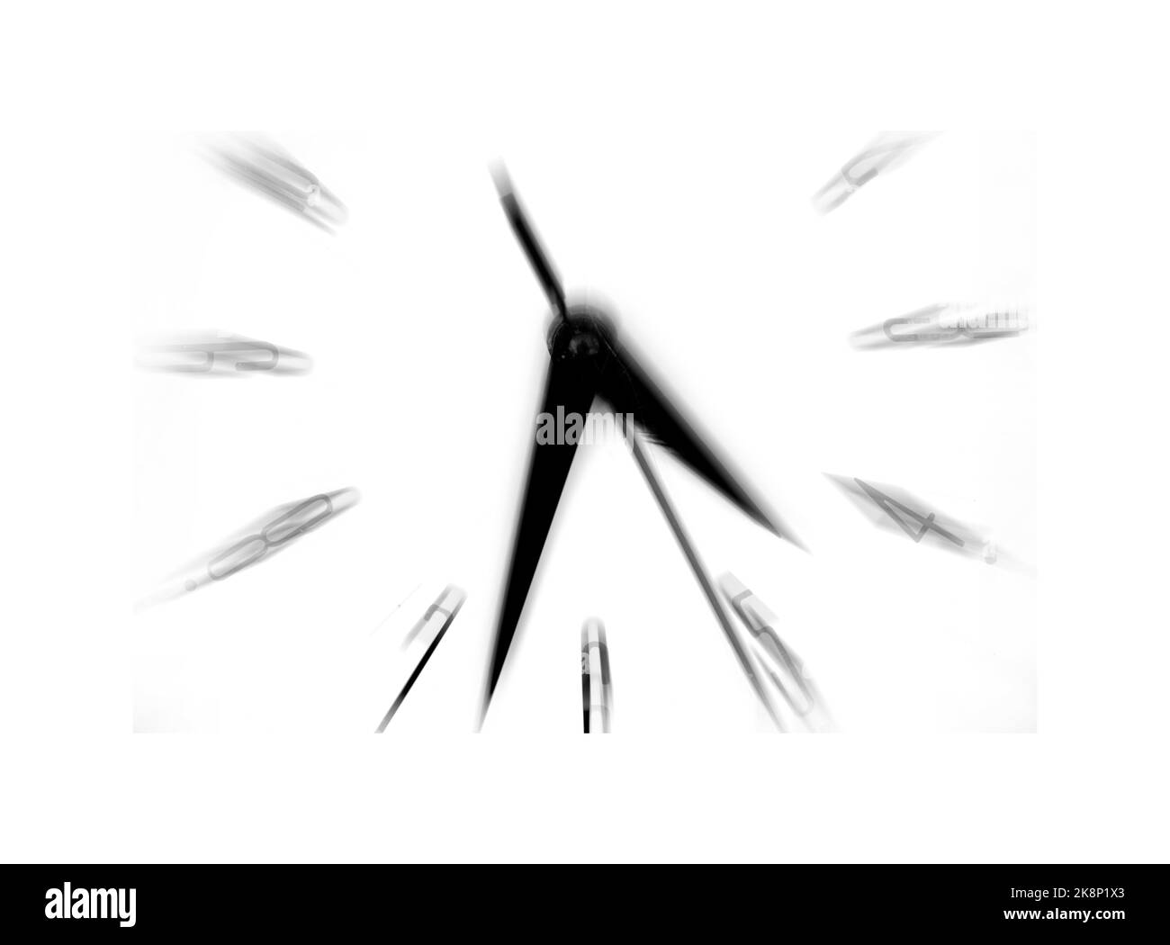 Uhr, die die Zeit anzeigt, die die Bewegung beschleunigt Stockfoto