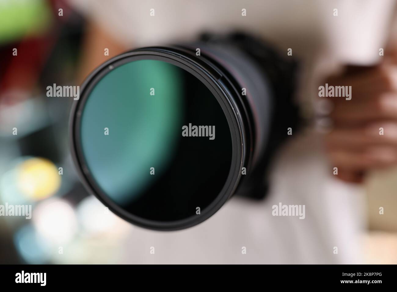 Professionelles Kameraobjektiv, Fotoobjektiv oder Fotoobjektiv Stockfoto