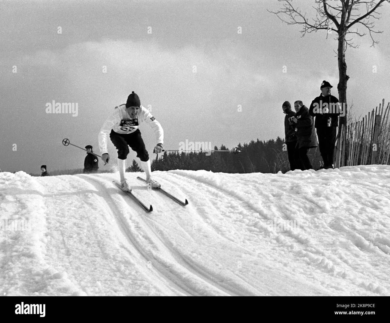 Grenoble, Frankreich 196802 Olympische Winterspiele in Grenoble. Skifahren, Langlaufen, Männer, 50 km. Ole Ellefsæter in Aktion, auf dem Weg zum Sieg und Gold auf 50 Kilometern. Foto: Current / NTB Stockfoto