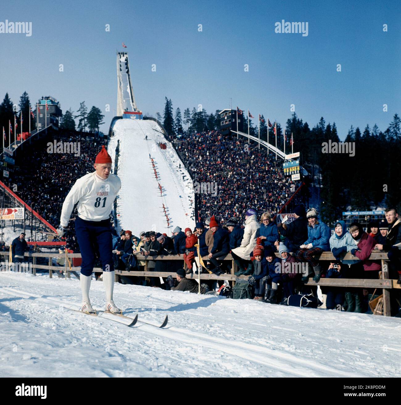 Oslo 196803. Pål Tyldum in Aktion 50 km Langlauf unter den ...