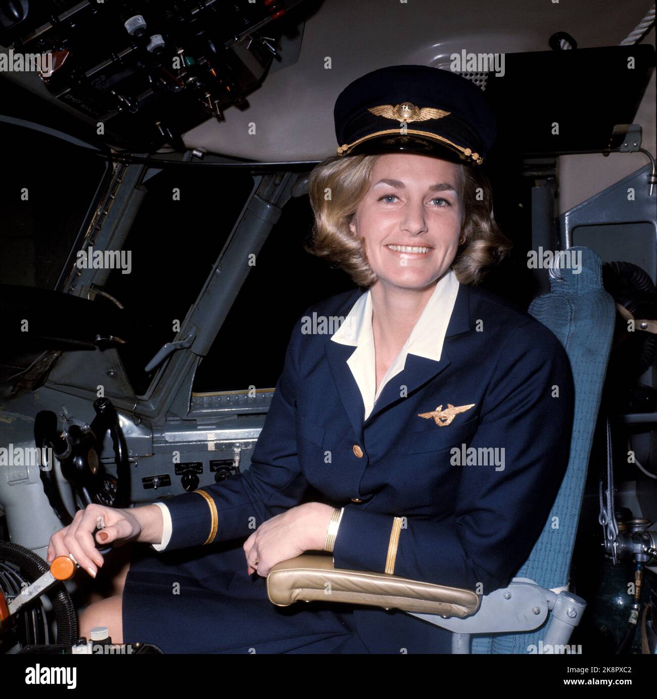 | 9690420. Norwegens erste weibliche Pilotin Turi Widerøe. Foto: Henrik Laurvik / NTB Stockfoto