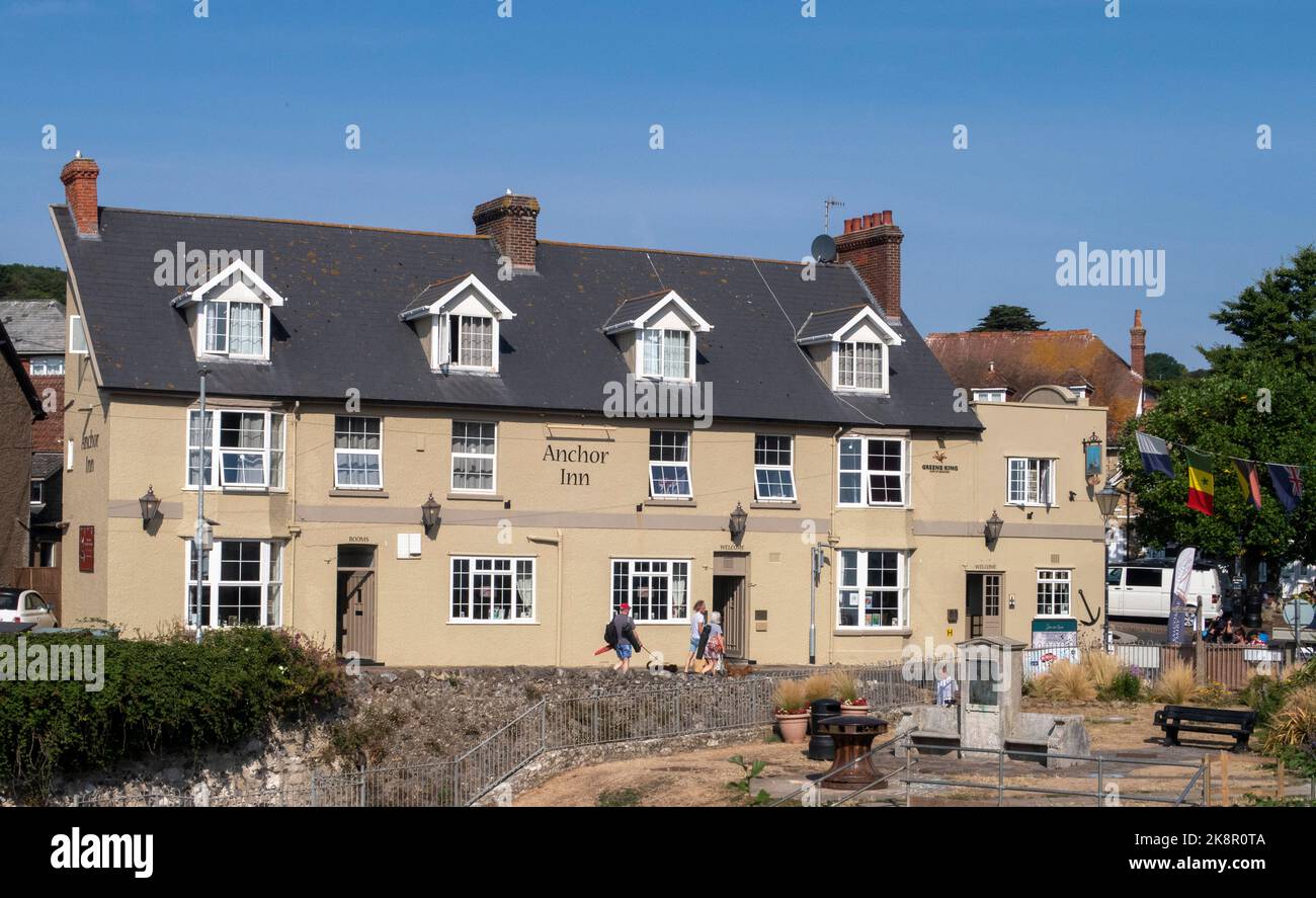 Das Anchor Inn in Beer, Devon, einem beliebten Fischerdorf und Touristenattraktion Stockfoto