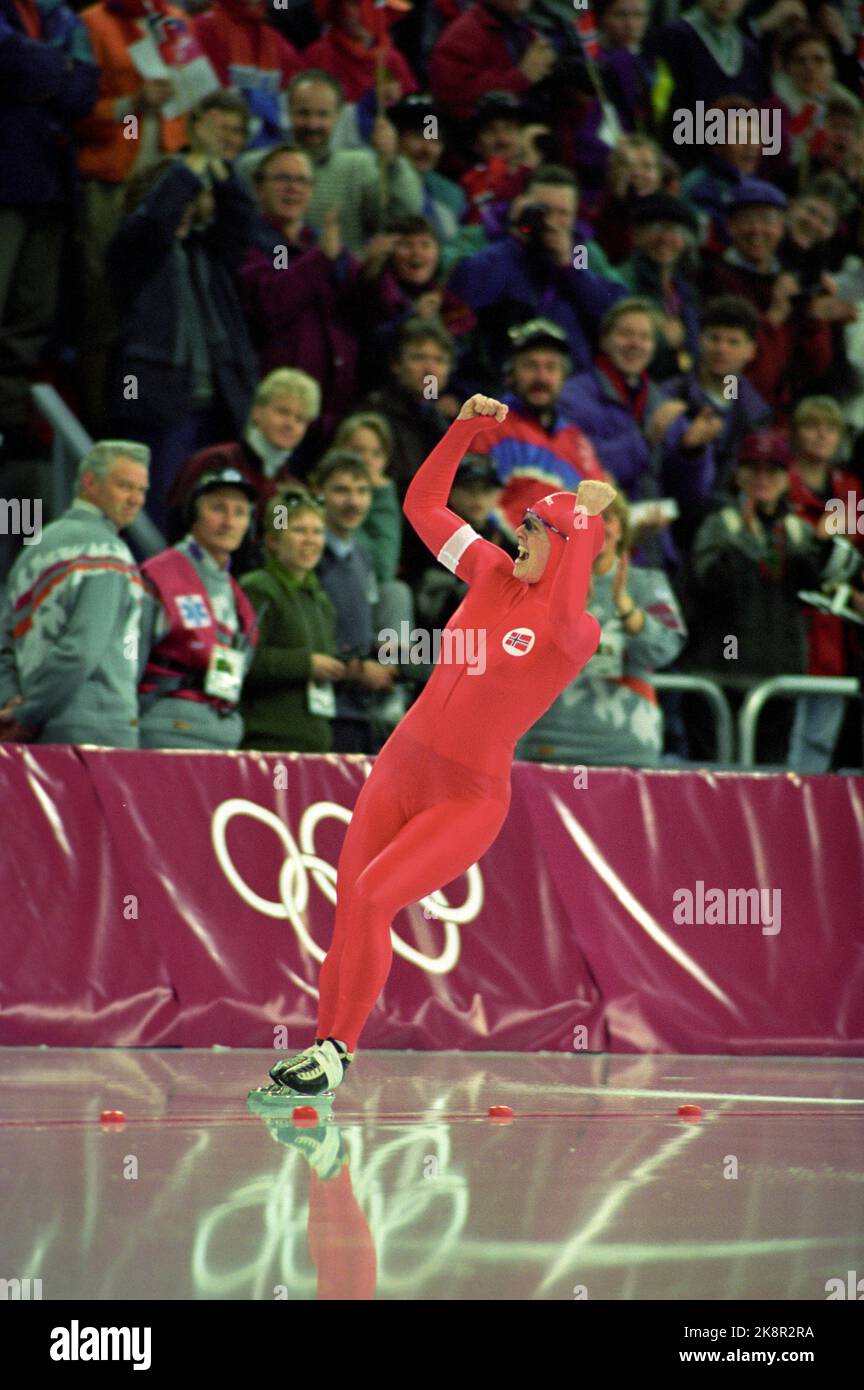 Olympische Winterspiele 19940219 in Hamar in Lillehammer. 500 Meter auf