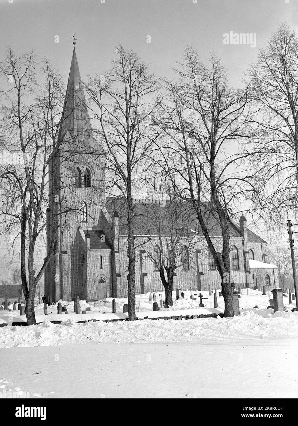 Asker 19520215. Exiceries of Asker Church. Foto: NTB Archive / NTB Stockfoto