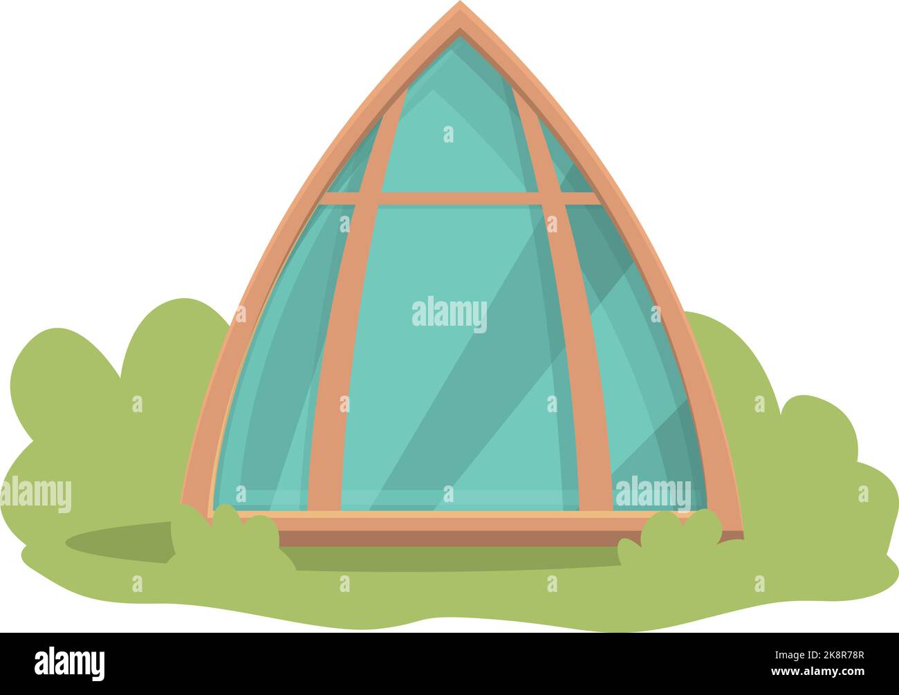 Cartoon-Vektor mit Glashaus-Symbol. Glamping-Zelt. Trip Lodge Stock Vektor