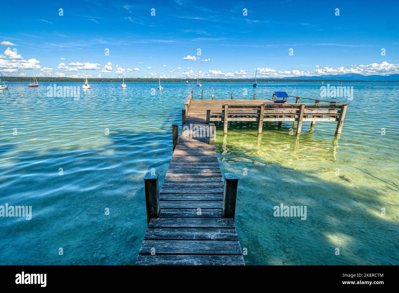 Blick über den starnberger See - Starnberger See, Deutschland Stockfoto