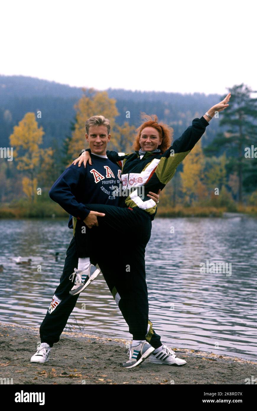 Oslo 10. Oktober 1991. Kim Rygel und Cecilie Brinck. Weltmeister im Standardtanz 1991. Foto: Glenn Widing / NTB Stockfoto