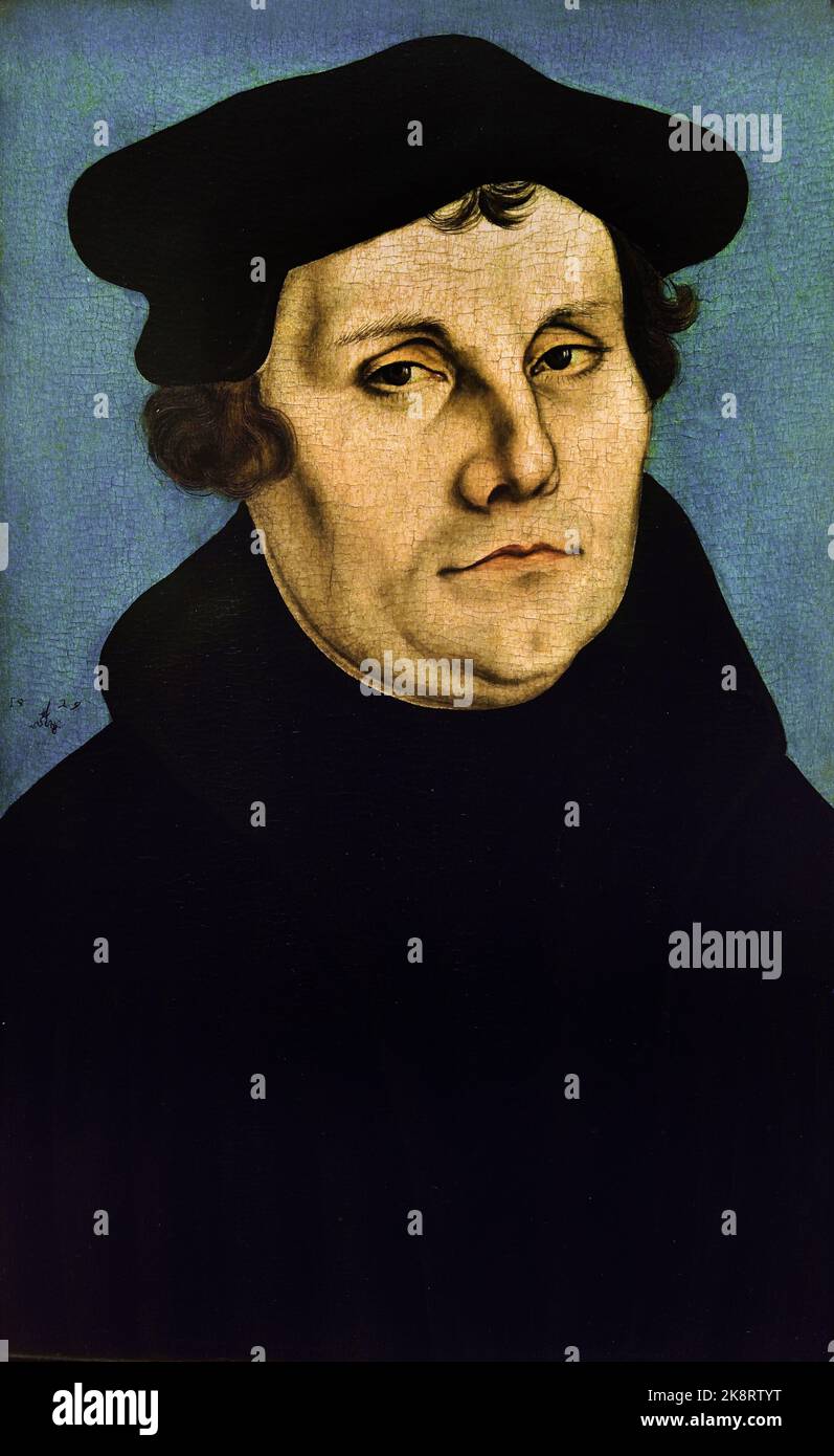 Martin Luther 1529, Werkstatt von Lucas Cranach dem Älteren (1472–1553) Lucas Cranach , Lutherstadt, Wittenberg, deutsch, Maler, Zeichner, Grafiker und Hofmaler, Deutschland. Stockfoto