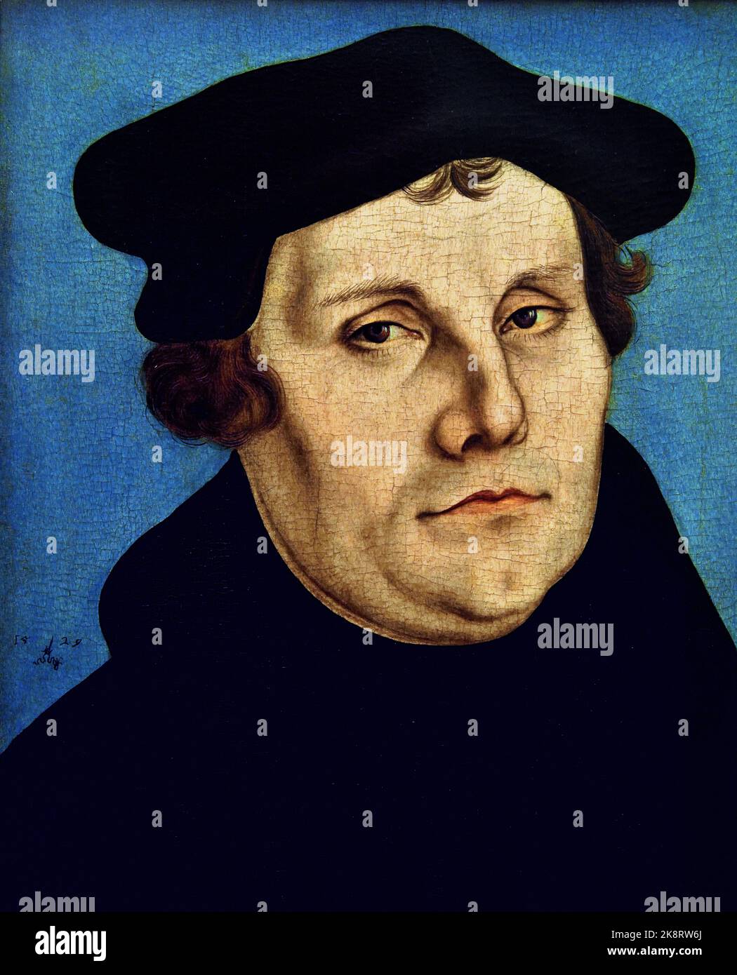 Martin Luther 1529, Werkstatt von Lucas Cranach dem Älteren (1472–1553) Lucas Cranach , Lutherstadt, Wittenberg, deutsch, Maler, Zeichner, Grafiker und Hofmaler, Deutschland. Stockfoto