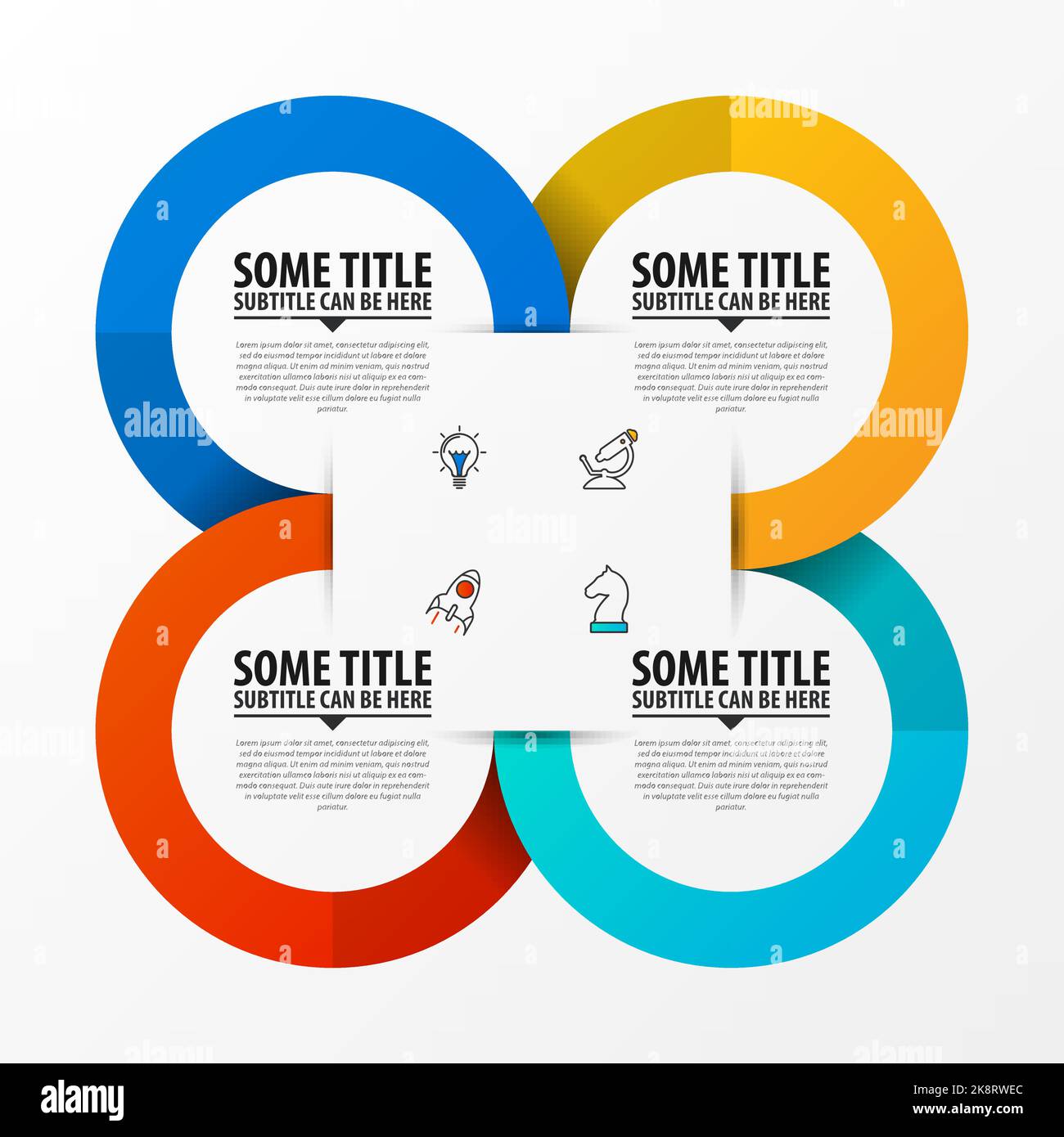 Infografik-Design-Vorlage. Kreatives Konzept mit 4 Schritten. Kann für Workflow-Layout, Diagramm, Banner, webdesign verwendet werden. Vektorgrafik Stock Vektor