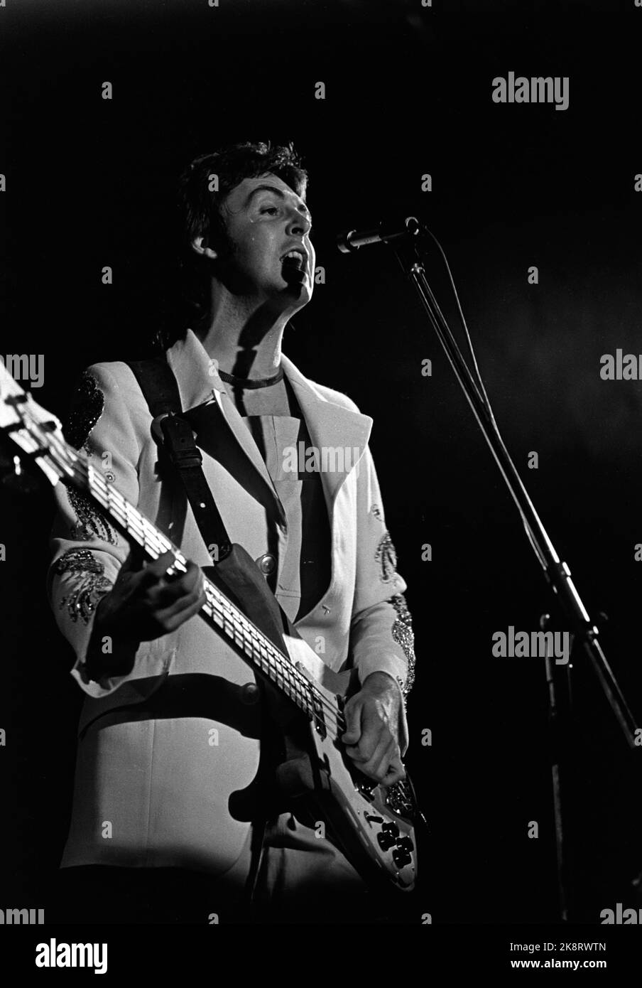 Oslo, 19720809. Paul McCartney mit einem Konzert in Oslo, Njårdhallen. Foto: Erik Thorberg / NTB / NTB Stockfoto