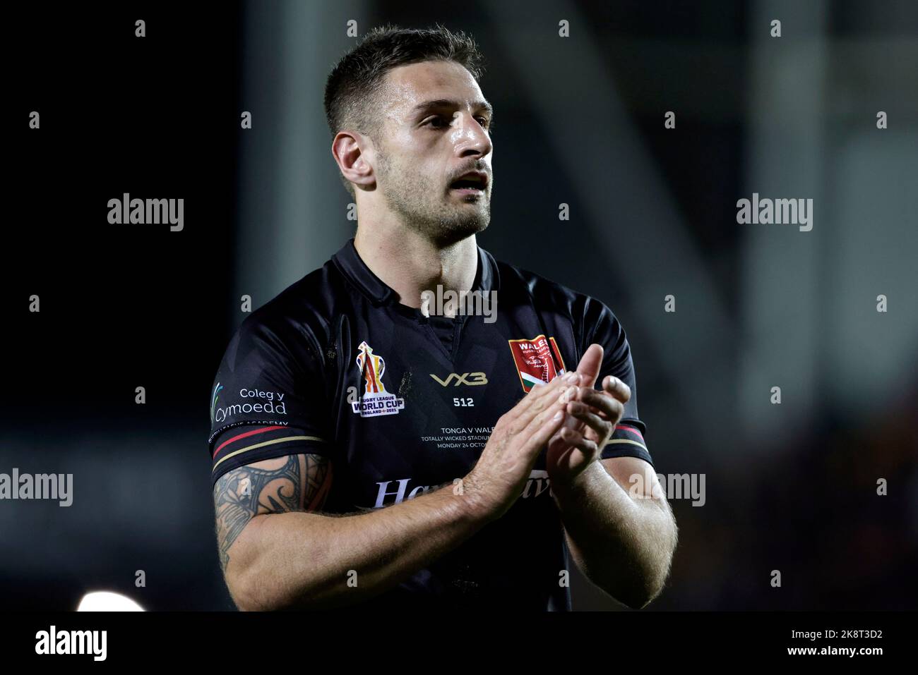 Der walisische Gavin Bennion beim Rugby-League-Weltcup-Spiel der Gruppe D im Totally Wicked Stadium, St. Helens. Bilddatum: Montag, 24. Oktober 2022. Stockfoto