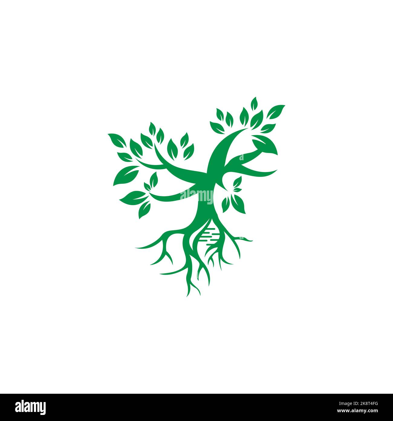 Helix DNA-Baum Logo Design Vektor icon. einfache Zeichen der Natur DNA-Strang Symbol Stock Vektor