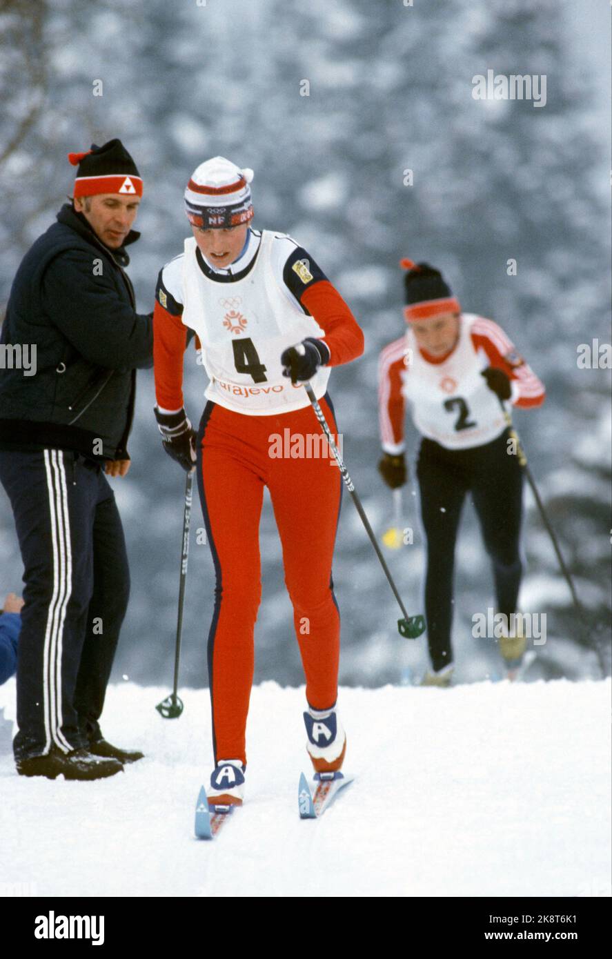 Sarajevo, Jugoslawien 1984-02. Die Olympischen Winterspiele 1984. Picture: 20km Cross Country, Frauen. Action Anne Jahren. Foto: Pro Løchen / NTB Stockfoto