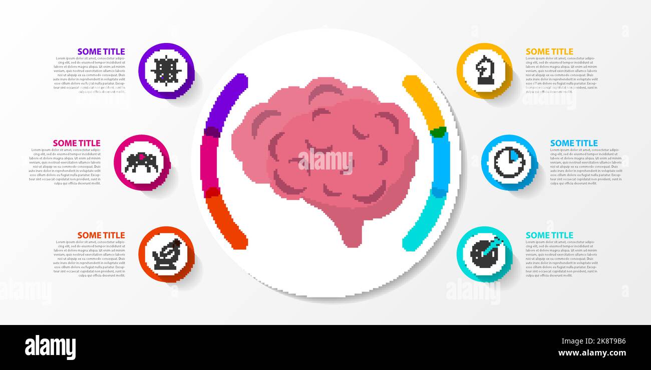 Infografik-Design-Vorlage. Kreatives Konzept mit 6 Schritten. Kann für Workflow-Layout, Diagramm, Banner, webdesign verwendet werden. Vektorgrafik Stock Vektor