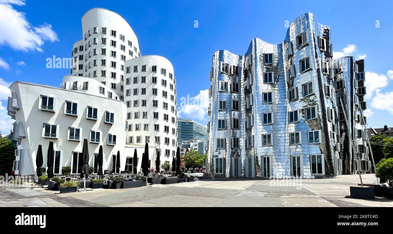Architektur von Frank Gehry in Düsseldorf, Deutschland Stockfoto