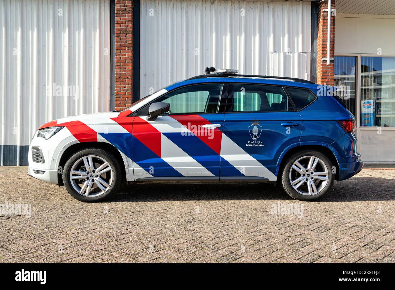 Koninklijke Marechaussee Seat Ateca Patrouillenwagen Stockfoto