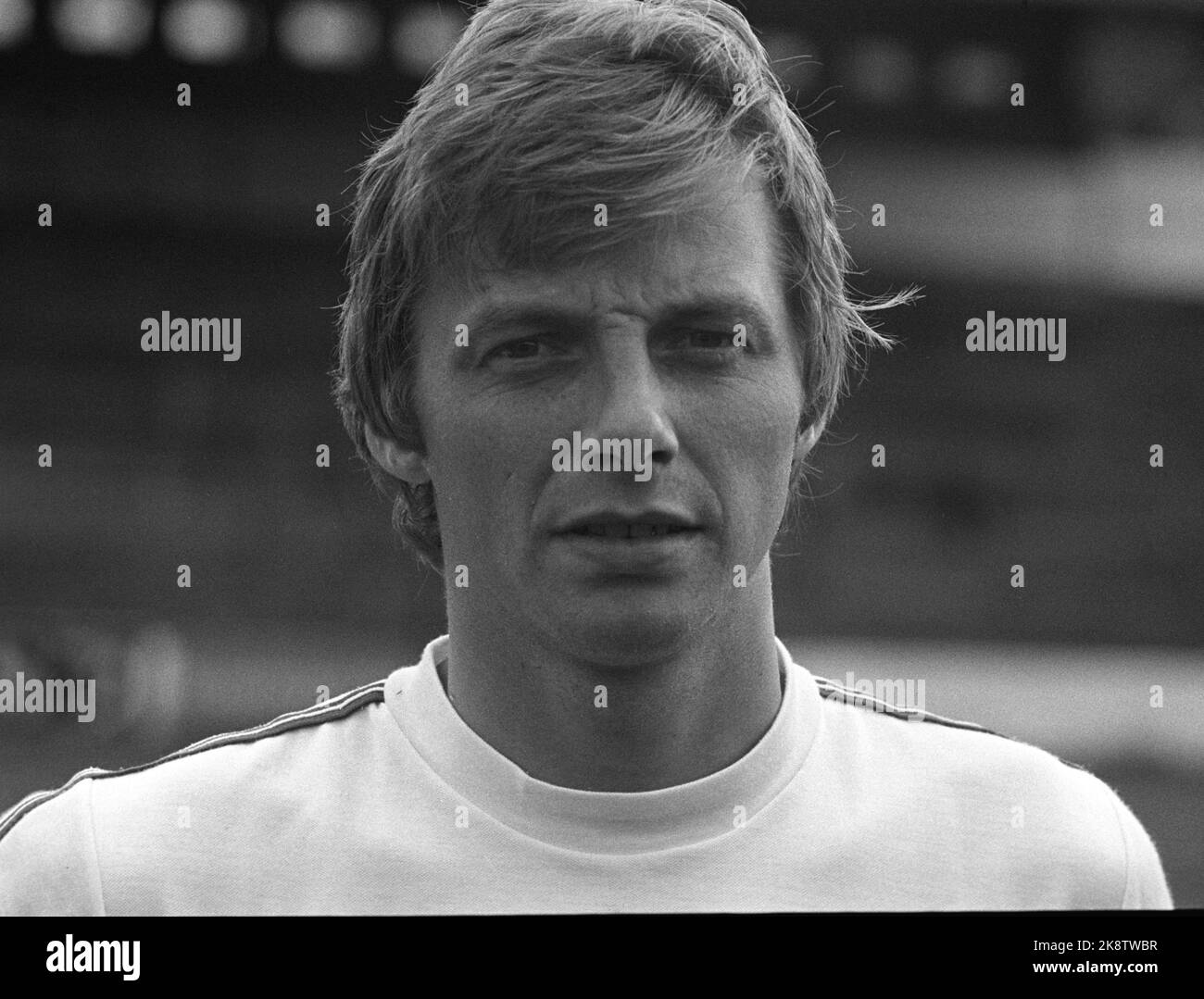 Oslo, 1979. Fußballspieler Georg Hammer vertritt die norwegische Nationalmannschaft. Foto: Henrik Laurvik / NTB Stockfoto