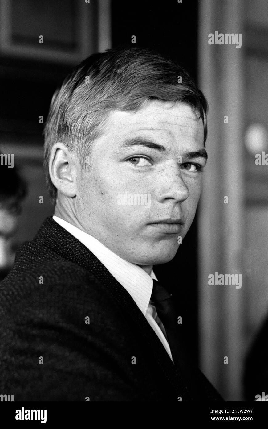 Oslo 19700825. Vorsitzender der Christlichen Volkspartei, Kjell Magne Bondevik, Portrait. Foto Henrik Laurvik / NTB Stockfoto