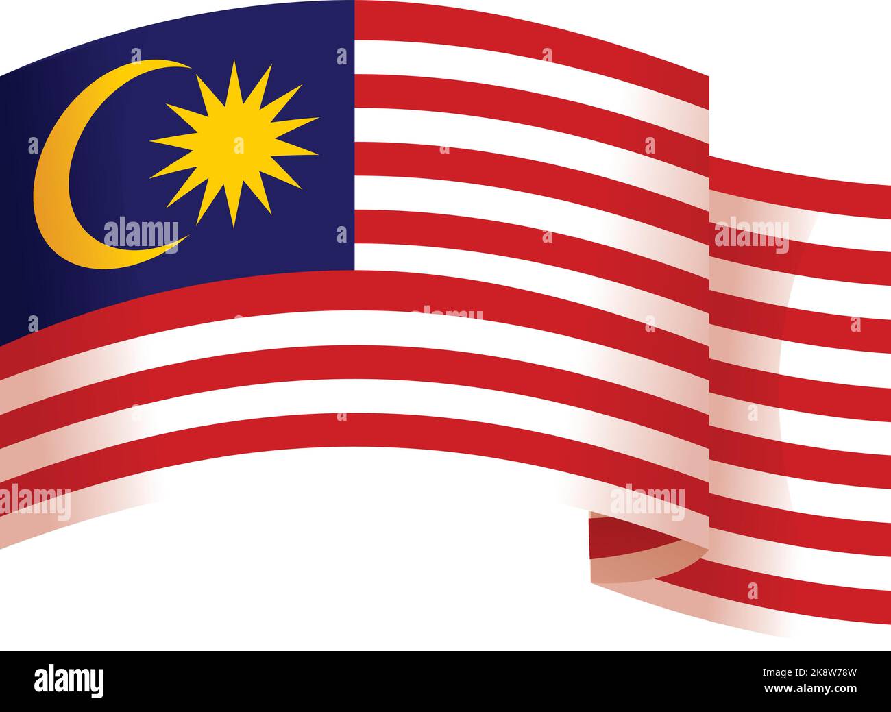 Union Malaysia Symbol Cartoon-Vektor. Landesflagge. Nationale Reisen Stock Vektor