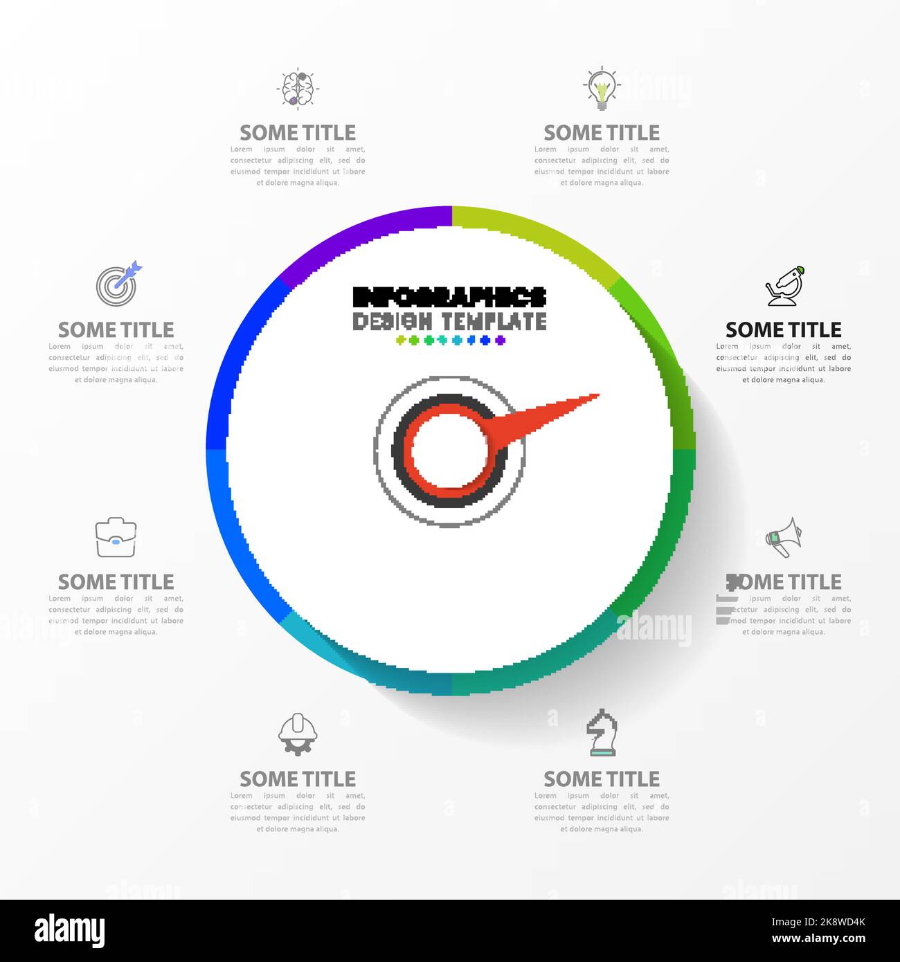 Infografik-Design-Vorlage. Kreatives Konzept mit 8 Schritten. Kann für Workflow-Layout, Diagramm, Banner, webdesign verwendet werden. Vektorgrafik Stock Vektor
