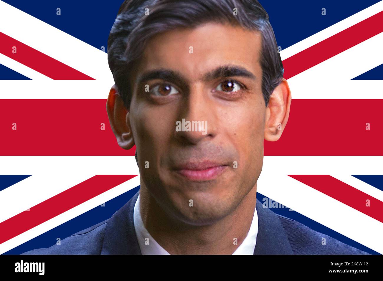 Rishi Sunak und britische Flagge Stockfoto